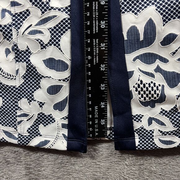 Kate and Lily Sleeveless Dress Double Zip Front Career Navy White Size 6 E173 - Picture 7 of 10